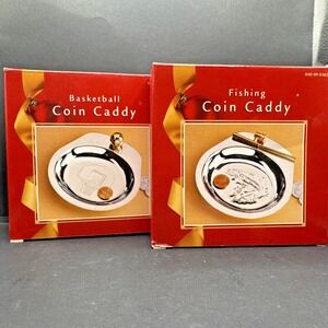 Fishing and Basket Ball‎ Coin Tray Office Home Desk Classic Tray New In Box